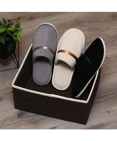 10 Pairs of Fluffy Disposable Hotel House Shoes for Adults - Closed Tip Spa Slippers Perfect for Men & Women - 11.4x4.5 Inches - Comfortable & Stylish - Buy Online on GoSupps.com