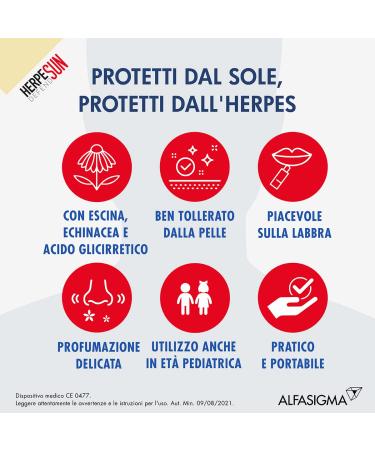 Alfasigma Herpesun Defend Stick Labbra 5ml - Effective Sun Protection for Lips | International Shipping Available - Buy Online on GoSupps.com