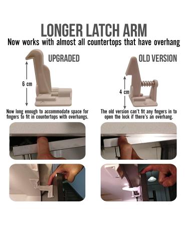 Upgraded Invisible Baby Proofing Cabinet Latch Locks (10 Pack) - No Drilling or Tools Required for Installation  Works with Most Cabinets and Drawers  Works with Countertop Overhangs  Highly Secure - Buy Online on GoSupps.com