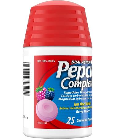 Pepcid Complete Chewables | Acid Reducer + Antacid Chews for Heartburn | Berry Flavor | 25 Ct - Buy Online on GoSupps.com