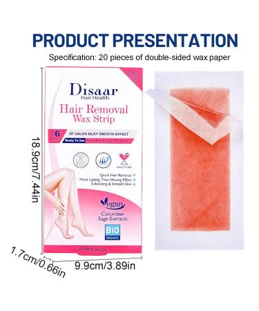 Wax Strips for Hair Removal - 20 Pieces for Face & Body | Home Use for Eyebrows Neck Bikini Legs & More - Lingjiong Red - Buy Online on GoSupps.com