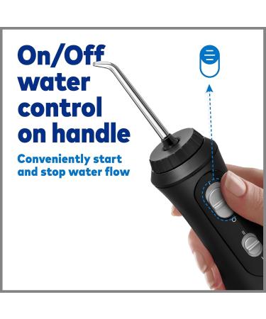 Waterpik Cordless Plus Water Flosser - Rechargeable Portable ADA Accepted | 4 Flossing Tips Ideal for Home & Travel - Satin Black WP-462 - Buy Online on GoSupps.com