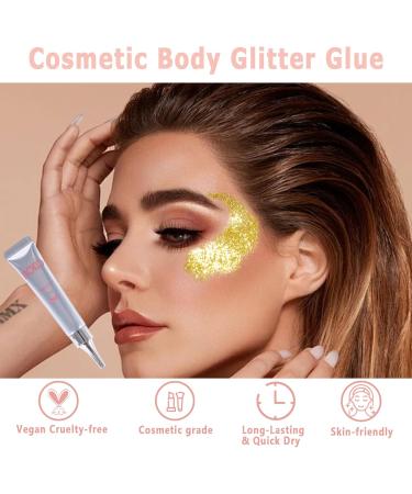 BOKO Cosmetic Glitter Glue - Professional Makeup Skin Glue for Face Hair & Body | Long-Lasting Glitter Primer for Fine & Chunky Glitter - Buy Online on GoSupps.com