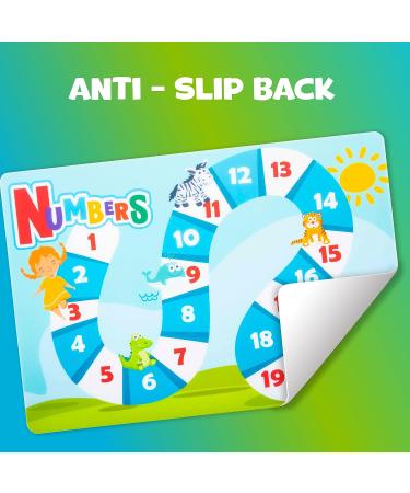 Hapinest 6 Pack Reusable Non Slip Educational Placemats for Toddlers and Kids - Fun & Functional Learning Mats - Buy Online on GoSupps.com
