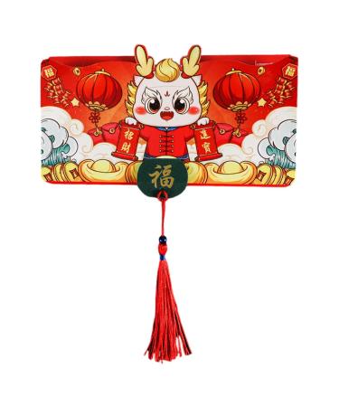 Milageto Chinese Lunar Year Red Envelopes Dragon Hong Bao Gift Packets Hongbao Lucky Money Pockets for Birthday China Spring Festival 10 Card Slots