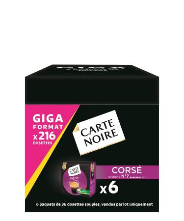 Carte Noire Expresso Corsé N°7, Senseo Compatible Compostable Coffee Pods, 6 Packs of 36 Soft Pods (216 Pods)