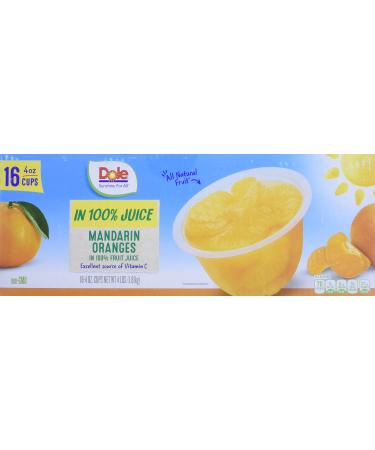 Dole Mandarin Oranges Fruit Cups - 16 x 4 Ounce - 64 Ounce 4 Ounce (Pack of 16)