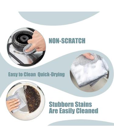 12 PCS Wire Dishwashing Rag Multipurpose Wire Dishwashing Rags for Wet and Dry Reusable Non Scratch Wire Dish Washing Rag Wire Dish Cloths for Kitchen Bathroom for Dishes Sinks Counters Stove Tops - Buy Online on GoSupps.com