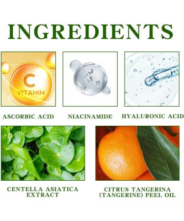 Vitamin C Serum With Green Tangerine Extract - Vitamin C Serum for Face - Plant Based Anti Wrinkle & Dark Circle Serum - Brightening Serum for Dark Spots - Skin Care Serum for Hydrating and Smooth - Buy Online on GoSupps.com