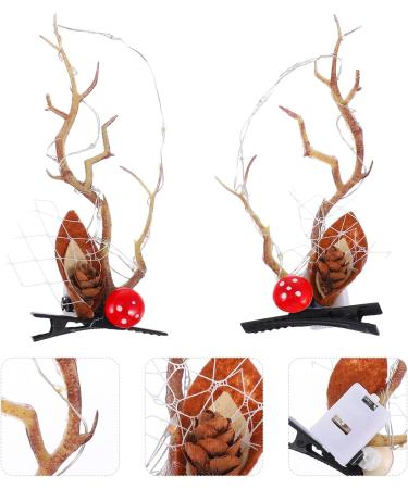 FRCOLOR 3 Pairs Luminous Antler Hair Clip deer horn branch reindeer hair clip reindeer headdress Halloween cosplay costume Christmas Hairpin Ear clip elk horns non-woven fabric toddler - Buy Online on GoSupps.com