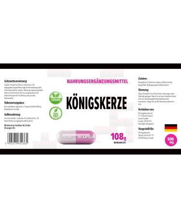 Hepatica Mullein Mullein (Verbascum Thapsus) 500mg 180 Vegan Capsules Tested by Third Party Laboratory Gluten Free and GMO Free - Buy Online on GoSupps.com