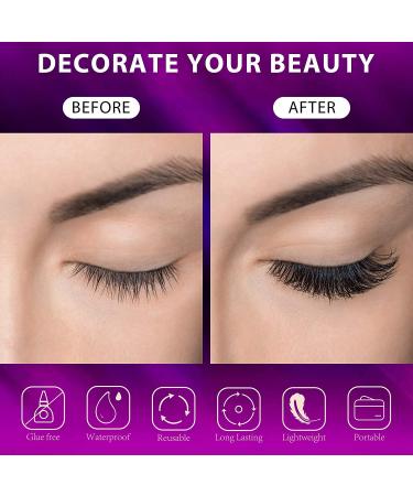 EARLLER Magnetic Eyelashes & Eyeliner Kit - 7 Pairs Natural Look False Lashes, Reusable 3D & 5D Set - No Glue, Easy Application - Buy Online on GoSupps.com