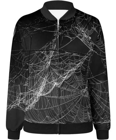 oelaio Women's Printed Cardigan Jacket Zippered Jacket Long Sleeved Casual Jacket Jacket Black Small - Buy Online on GoSupps.com