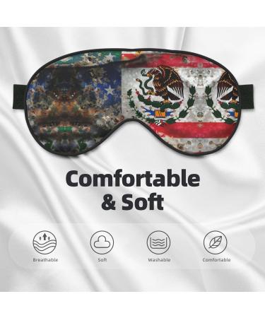SSIMOO Mexican American Flag Eye Mask | Soft & Breathable Sleep Mask for Travel | Relaxation & Comfort - Buy Online on GoSupps.com