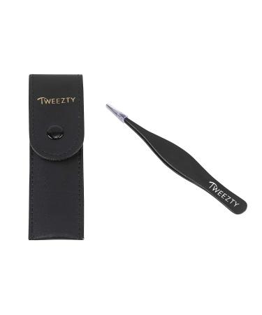 Tweezty Pointed Tweezers - Black Ingrown Hair and Splinter Remover - Professional Precision Tweezers for Eyebrows and Fine Hair - Buy Online on GoSupps.com