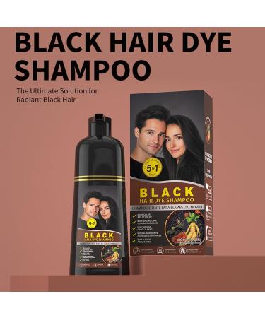 Moisturizing Hair Dye Shampoo Anti-Gray Formula Instant Gray Coverage Scented Daily Care Long Lasting Color Black/Grey Ideal for Home Salon Men Women Use - Buy Online on GoSupps.com