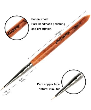 Buy 4pcs Acrylic Nail Brush Set - Pure Kolinsky Bristles for Gel Polish & 3D Nail Art - Professional Salon Quality with Sandalwood Handle - Buy Online on GoSupps.com