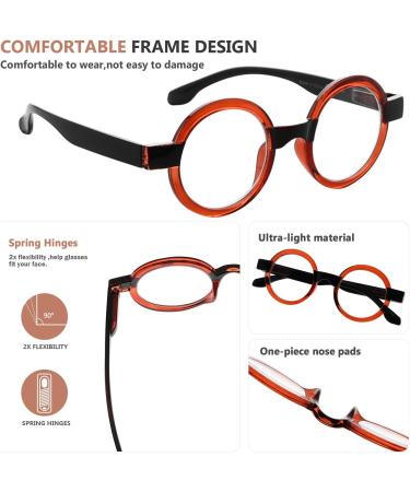 Eyekepper 4 Pack Round Reading Glasses for Women Retro Readers Eyeglasses +2.00 Diopters - Buy Online on GoSupps.com