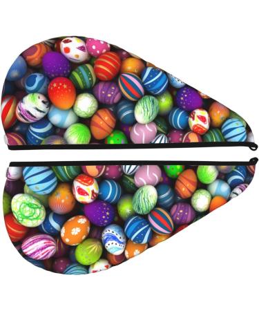 Shop Soft Super Absorbent Microfiber Hair Towel Wrap - Easter Eggs2 | Quick Dry Coral Velvet for Long Curly & Thick Hair - Buy Online on GoSupps.com