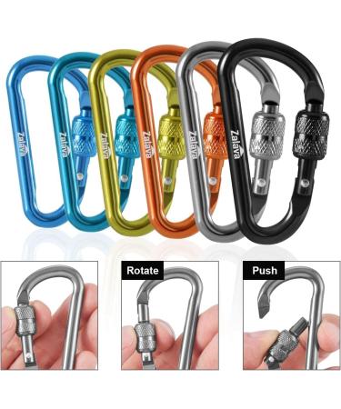 Zalava 6pcs 2D-Clip Locking Carabiner Keychain Clips in 6 Colors - Buy Online on GoSupps.com