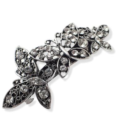 Topkids Accessories in ancient vintage style with rhinestones butterfly flower bridal jewelry wedding pearl jewelry 5.5 cm
