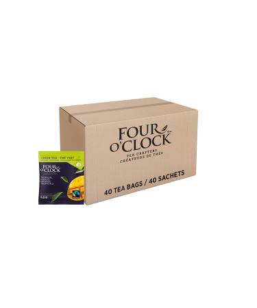 Four O'Clock Organic Fairtrade Green Tea Tropical Mango Non-Gmo Kosher Gluten-Free 40 Count Pyramid 254g