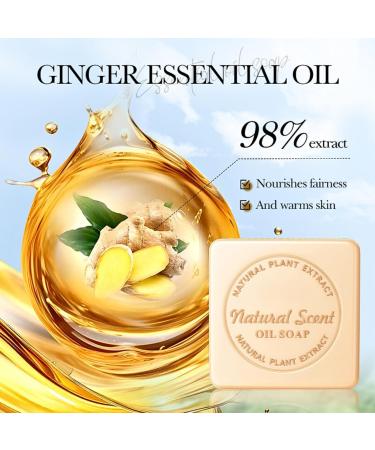 Turmeric Soap Bar Vitamin C Natural Soap Ginger Handmade Soap Moisturising Turmeric Brightening Soap for Body Hand Face Refreshing Cleansing Soap Bars Cleaning Bar Soap for Hyperpigmentation - Buy Online on GoSupps.com