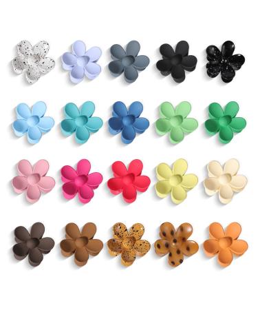MINXIAN Hair Claw Clips  Matte Flower Hair Clips  for Women and Girls 20PCS 20 Color.