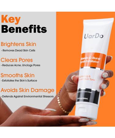 Buy Uardo Vitamin C Burst Scrub Exfoliator 8.8 Fl Oz | Revitalize Dull & Rough Skin | Unisex Radiant Glow Exfoliant | Free Shipping Worldwide - Buy Online on GoSupps.com