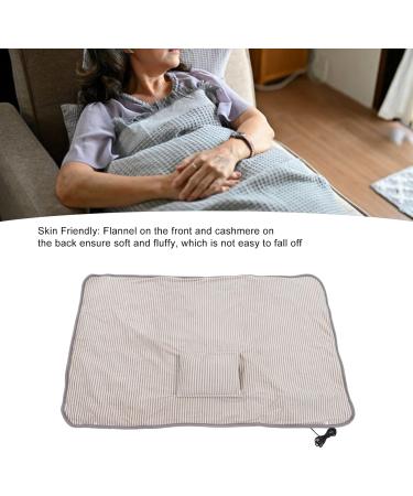 ACOUTO USB Heating Scarf - Skin-Friendly Flannel-Cashmere 5V 10W for Home Office | Cozy Striped Khaki 75x115cm - Buy Online on GoSupps.com