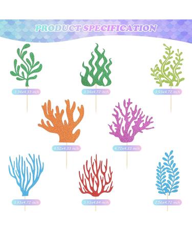 30 PCS Mermaid Cake Topper Mermaid Birthday Cake Decorations Under the Sea Cake Decorations Mermaid Theme Birthday Party Decoration Supplies for Boys Girls Babyshower Mermaid-2 - Buy Online on GoSupps.com