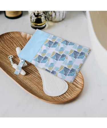 Menstruation Pads Storage Bag with Zipper - Sky Blue/Blue Sanitary Napkin Organizer for Women & Girls - International Shipping Available - Buy Online on GoSupps.com