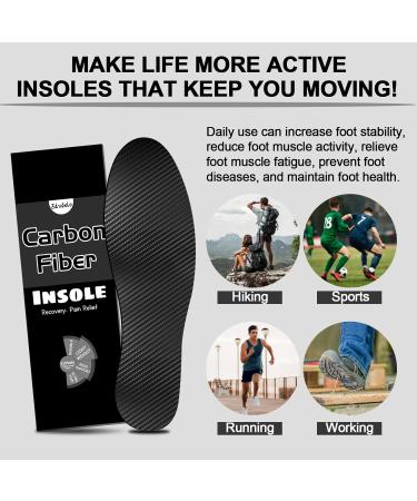 Buy Carbon Fiber Insoles for Turf Toe & Foot Conditions | Rigid Graphite Shoe Inserts for Sports & Hiking - 235mm (Size 7.5-8 Men 6.5-7 Women - Buy Online on GoSupps.com