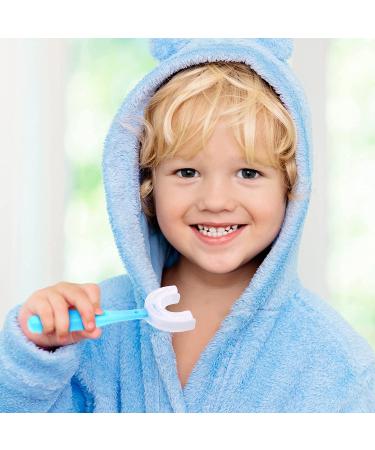 6 Pack Kids U-Shaped Silicone Toothbrushes for Ages 2-8 | Manual Training Toothbrush with Long Handle | Whole Mouth Clean | Blue Pink - Buy Online on GoSupps.com