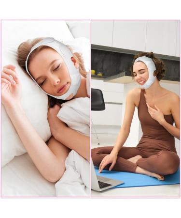 WLLHYF V Line Lifting Mask Reusable Double Chin Reducer Chin Strap Face Belts V Line Face Toning Belts Lift and Tighten Prevent Sagging Women(white) - Buy Online on GoSupps.com