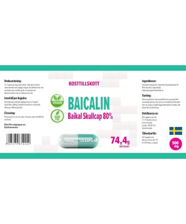 Hepatica Baicalin from (Scutellaria baicalensis) 500mg 120 Vegan Capsules Certificate of Analysis by AGROLAB Germany High Potency Gluten & GMO Free - Buy Online on GoSupps.com