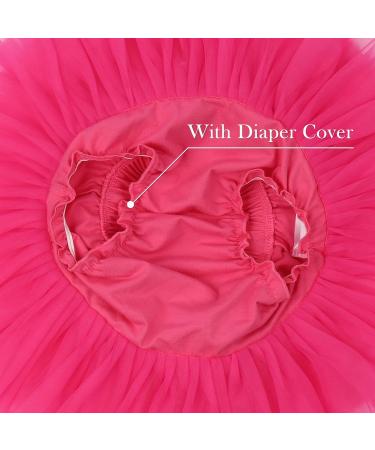 Hoolchean Baby Girls Soft Tutu Skirt Set with Flower Headband & Diaper Cover - 6-12 Months (Rosy) - Buy Online on GoSupps.com