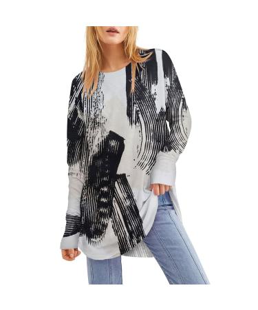 Odoy-fan women's round neckline Casual button strip pullover Basic Streetwear Shirts Summer autumn tunics blouse short-sleeved flower pressure tops shirts sweatshirt tops 2-black l