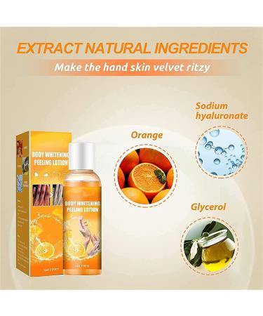 Body Whitening Cream & Peeling Lotion - Orange Peel Skin Lightening Exfoliating & Pore Tightening for Dark Skin (2PCs) - Buy Online on GoSupps.com