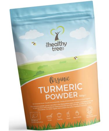 Organic Turmeric Powder - Great in Sauces Soups Curry Meat and Vegetable Dishes - Soil Association Certified Pure Turmeric Curcumin Root Powder by TheHealthyTree Company 500 g (Pack of 1)