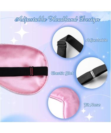 Buy 4 Silk Sleep Masks - Adjustable Eye Masks for Travel & Relaxation | Soft & Smooth | Available in Black Grey Dark Green Pink - Buy Online on GoSupps.com