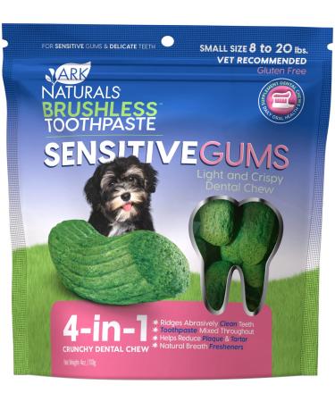 Ark Naturals Brushless Toothpaste for Sensitive Gums, Dog Dental Chews for Small Breeds, Vet Recommended for Plaque, Bacteria & Tartar Control, 1 Pack Mint Small Breeds