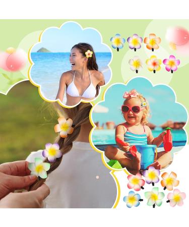 48 Pack Hawaiian Flower Hair Clips - 1.97 Inch Artificial Plumeria Hair Clip Set for Women & Girls - Luau Party Favors & Wedding Accessories - Beach Hair Decorations - 9 Colors - Buy Online on GoSupps.com
