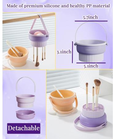 Buy 3-in-1 Silicone Makeup Brush Cleaner Mat - Drying Holder & Organizer for Brushes & Sponges (Purple) | Fast International Shipping - Buy Online on GoSupps.com