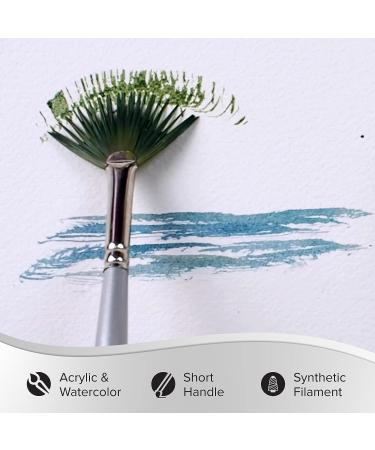 Silver Brush Limited Silverwhite Fan Brush - Size 6, Short Handle for Watercolor, Acrylics, Gouache, or Oil - Buy Online on GoSupps.com