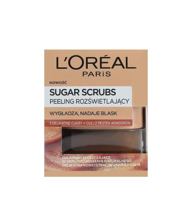 L'Oreal Paris PURE-SUGAR Smooth & Glow Grapeseed Scrub, Pack of 1 (1 x 50 ml)