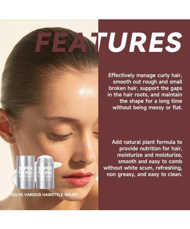 Flyaways Hair Stick Non-Greasy Flyaways Hair Stick - Finishing and Styling Hair Wax Fly Away Hair Tamer Stick and Wax Stick for Hair Wig Head Flyaways Control and Frizz - Buy Online on GoSupps.com