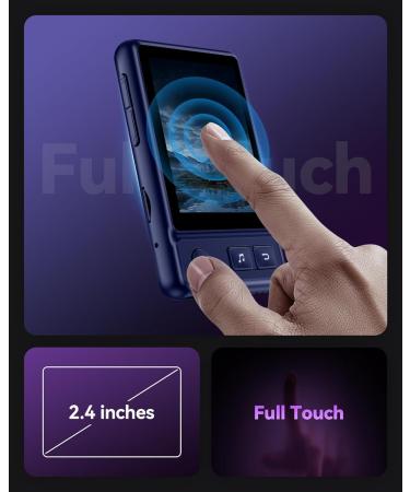 AGPTEK MP3 Player with Bluetooth 5.3, A30X 2.4" Full Touch Screen 32GB Music Player - Blue  - Buy Online on GoSupps.com