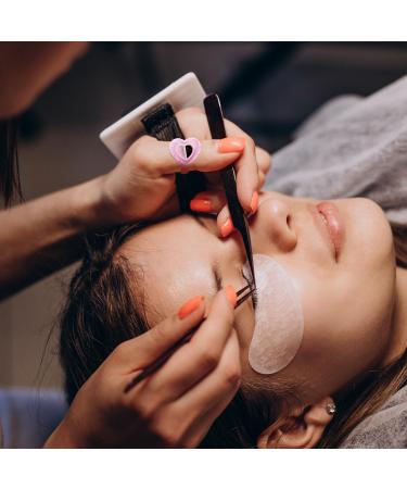 Studio Limited Eyelash Extension Glue Ring - 200 PCS Disposable Heart Shape Cups for Lash Fans & Blossoms - Pink Volume Lashes Supplies - Buy Online on GoSupps.com