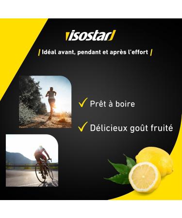 Isostar Fast Hydration Isotonic Drink for Sports Carbohydrates and Electrolytes - Lemon Flavor - Natural Flavor - No Coloring - 500 ml - Buy Online on GoSupps.com